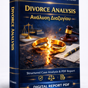 Ανάλυση Διαζυγίου βάσει της Δικής σας Περίπτωσης (Divorce Case Analysis – PDF Report)