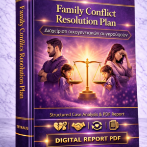 Ανάλυση Οικογενειακής Σύγκρουσης & Πλάνου Διαχείρισης βάσει της Δικής σας Περίπτωσης (Family Conflict Resolution Plan – PDF)