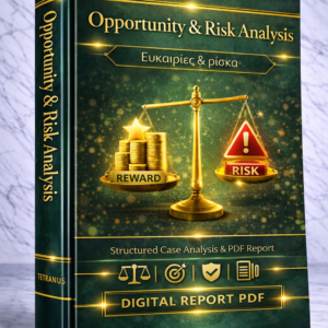 Ανάλυση Ευκαιριών & Κινδύνου βάσει της Δικής σας Περίπτωσης (Opportunity & Risk Analysis – PDF Report)