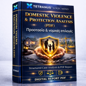 Ανάλυση Ενδοοικογενειακής Βίας & Νομικής Προστασίας βάσει της Δικής σας Περίπτωσης (Domestic Violence & Protection Analysis – PDF Report)