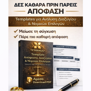 Template Απόφασης Διαζυγίου & Νομικών Επιλογών (PDF Οδηγός)